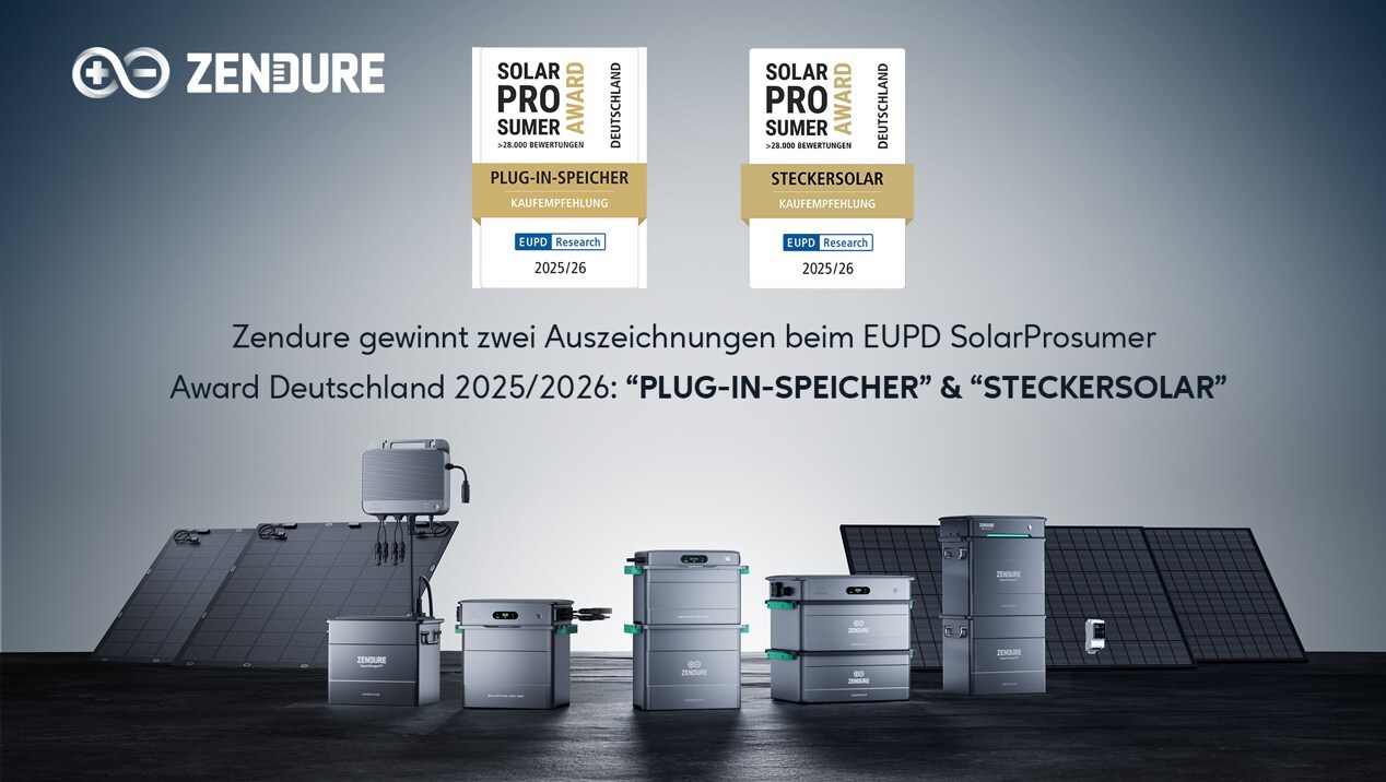 Zendure gewinnt mehrere EUPD Research- und SolarProsumer-Auszeichnungen