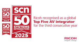 Ricoh recognised as a Top 5 global AV Integrator in SCN Top 50 Systems Integrators 2025