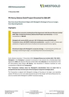 Westgold Divests Mt Henry-Selene Gold Project for $64.6M (CNW Group/Westgold Resources Limited) Westgold Divests Mt Henry-Selene Gold Project for $64.6M (CNW Group/Westgold Resources Limited)