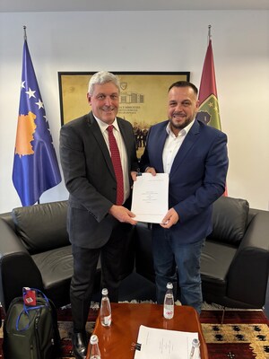 From Left: John Chadbourne, AM General EVP and Ejup Maqedonci, Minister of Defense of the Republic of Kosovo From Left: John Chadbourne, AM General EVP and Ejup Maqedonci, Minister of Defense of the Republic of Kosovo