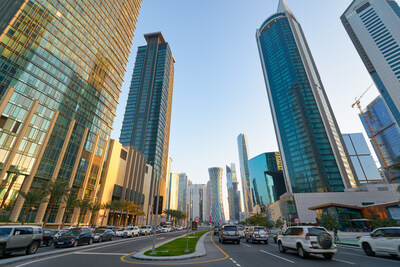 DOHA, QATAR - CIRCA MARCH, 2023: street level view of Doha.