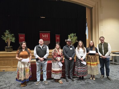From left: Mitchell Hamline students Corrina Kingbird, Christopher Parisien, Tashina Emery, Case Guinn, Ashley LaFriniere, Rachel Evangelisto, and Kylan Hill. Not pictured: Leo John Bird and Adrianna Rivera.