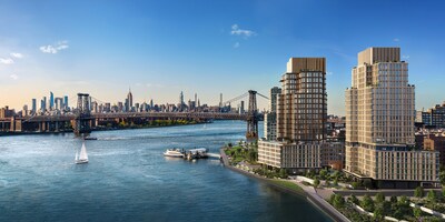 One Williamsburg Wharf rises along Brooklyn's East River, offering sweeping views of the Manhattan skyline. One Williamsburg Wharf rises along Brooklyn's East River, offering sweeping views of the Manhattan skyline.