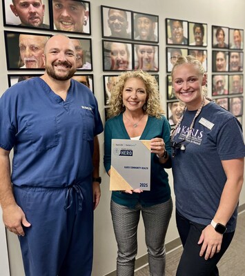 Karis Health staff accept Sun Life and DentaQuest Health Access Hero Award Plaque. Karis Health staff accept Sun Life and DentaQuest Health Access Hero Award Plaque.