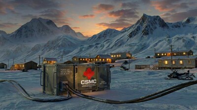 A rendering of CSMC's LEUNR reactor deployed in the arctic. (CNW Group/Canadian Strategic Missions Corporation)