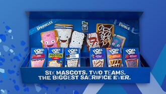 The Pop-Tarts® Limited-Edition Team Sprinkles vs Team Swirls Tailgate Pack includes full-sized boxes of all six flavors featured in the Pop-Tarts™ Bowl: Pop-Tarts® Protein Slammin’ Strawberry, Frosted Cherry, Frosted Cookies &amp; Crème, Frosted Chocolate Chip Cookie Dough, Frosted Wild Berry and Frosted Hot Fudge Sundae toaster pastries.