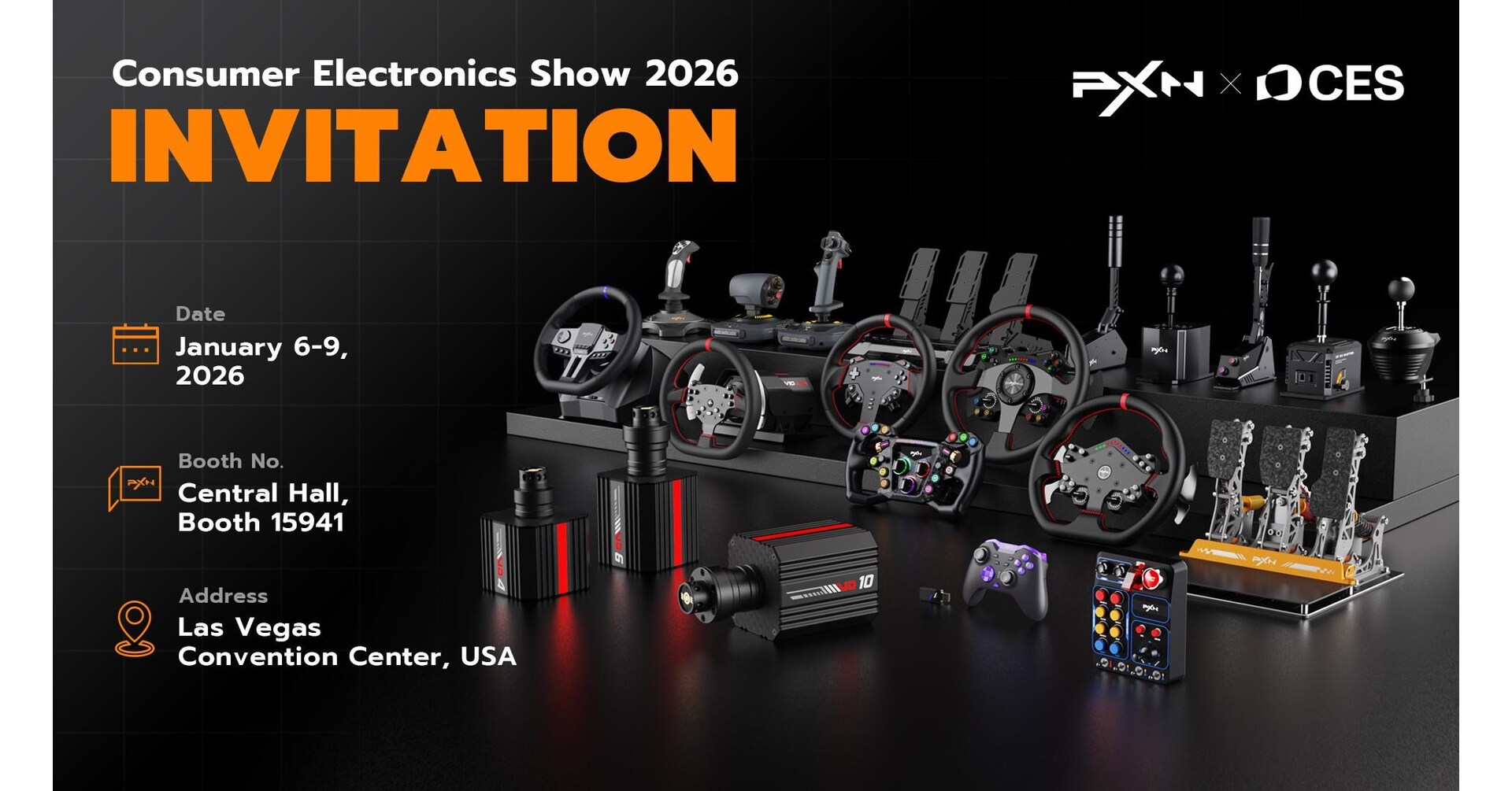 PXN Redefines Sim Racing with New-Generation Ecosystem and Gaming Peripherals at CES 2026