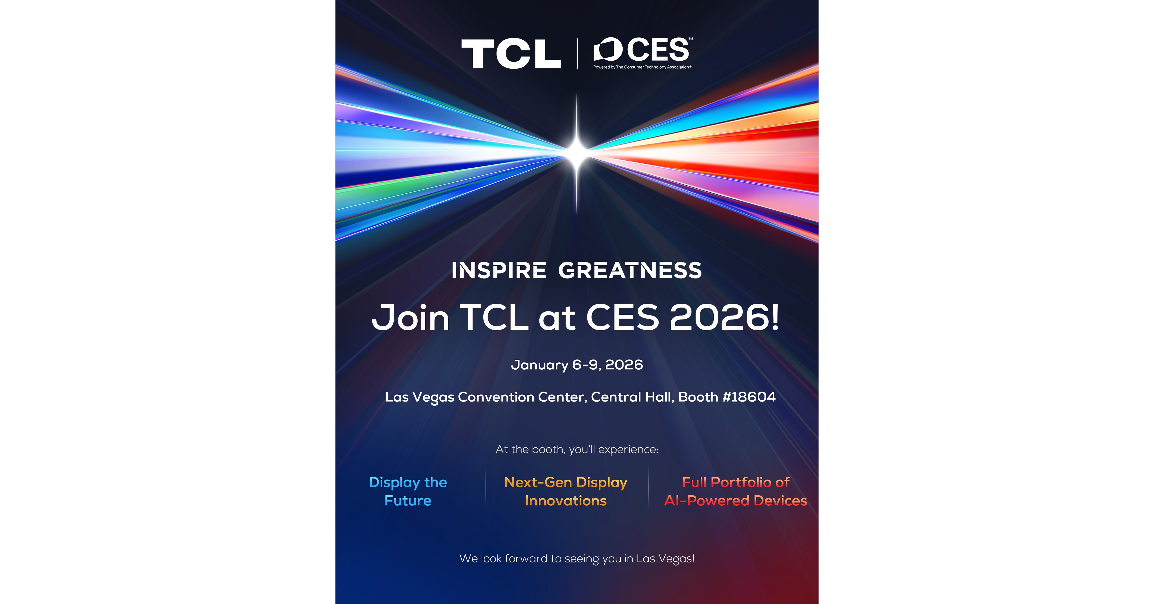 TCL mostrará el futuro con innovaciones visuales avanzadas en CES 2026
