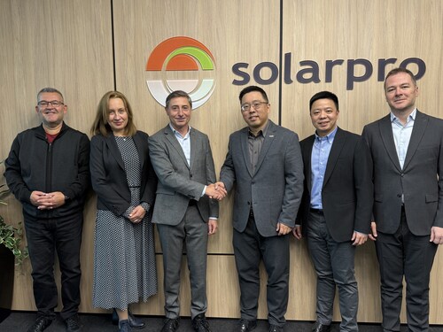 Company representatives met to agree on their 450 MW collaboration: (from left to right) for Solarpro, CEO Solarpro Adelin Antonov, Head of Procurement Valentina Vasileva, and Managing Director and Chairman of the Board of Directors Konstantin Nenov; and for LONGi, President of LONGi Europe Leon Zhang, General Manager Eastern Europe Liam Tang, and Senior Key Account Manager Melih Can Güngör. Company representatives met to agree on their 450 MW collaboration: (from left to right) for Solarpro, CEO Solarpro Adelin Antonov, Head of Procurement Valentina Vasileva, and Managing Director and Chairman of the Board of Directors Konstantin Nenov; and for LONGi, President of LONGi Europe Leon Zhang, General Manager Eastern Europe Liam Tang, and Senior Key Account Manager Melih Can Güngör.
