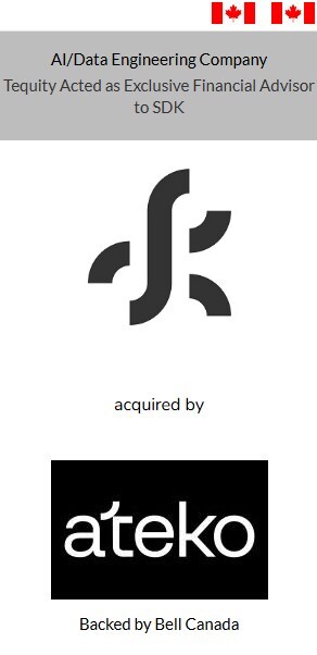 Tequity's AI/Data Engineering Client, SDK Tek, Acquired by Ateko
