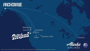 Alaska Airlines bolsters service from Anchorage and Portland with seven new routes, including nonstop flights to Boston, Jackson Hole and four Washington state cities
