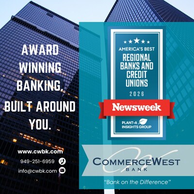 CommerceWest Bank has been recognized as one of America's Best Regional Banks,