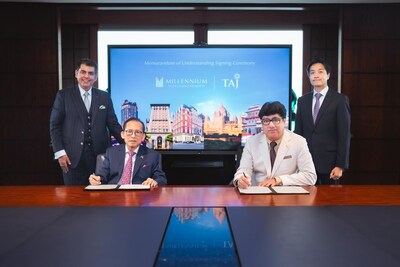 Left to right: Mr Saurabh Prakash, Interim Chief Operating Officer and Chief Commercial Officer, MHR, Mr Kwek Leng Beng, Executive Chairman, MHR, Mr Puneet Chhatwal, Managing Director & Chief Executive Officer, IHCL, Mr Kwek Eik Sheng, Executive Director, MHR.