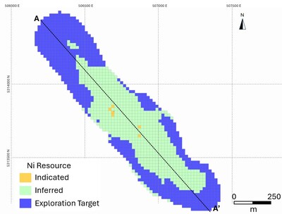 Figure 5. Plan View of the Categorized Bannockburn Resources (TOP) along with % Ni Grade (BOTTOM). (CNW Group/Canada Nickel Company Inc.) Figure 5. Plan View of the Categorized Bannockburn Resources (TOP) along with % Ni Grade (BOTTOM). (CNW Group/Canada Nickel Company Inc.)