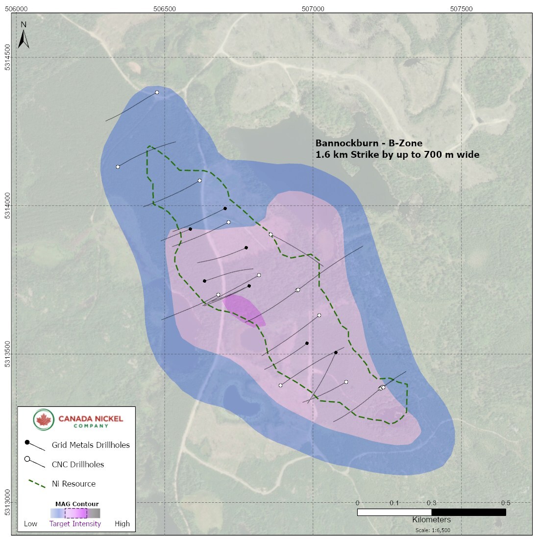 Canada Nickel anuncia los recursos iniciales en los proyectos Midlothian y Bannockburn Figura 4. Vista en planta de los Recursos Bannockburn, Proyecto de Sulfuro de Níquel de Bannockburn, Ontario. (Grupo CNW/Canada Nickel Company Inc.)
