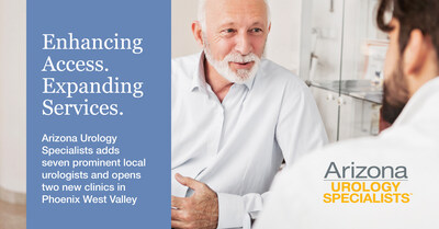 Arizona Urology Specialists today welcomed to its practice seven established and well-regarded West Valley and Scottsdale urologists, all formerly part of Valley Urologic Associates. Arizona Urology Specialists today welcomed to its practice seven established and well-regarded West Valley and Scottsdale urologists, all formerly part of Valley Urologic Associates.