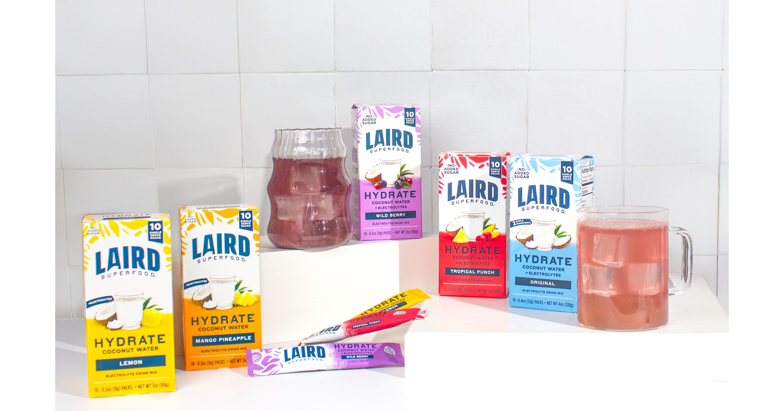 Laird Superfood® Expands Hydrate Drink Mix Offerings with New Wild Berry and Tropical Punch Flavors, and Introduces a Variety Pack