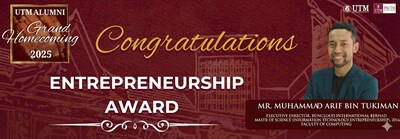 RunCloud CEO, Muhammad Arif Tukiman honoured with the Top Entrepreneur Award for his global impact in cloud technology and digital entrepreneurship.