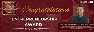 RunCloud CEO Arif Tukiman Honoured with Top Entrepreneur at UTM Alumni Homecoming