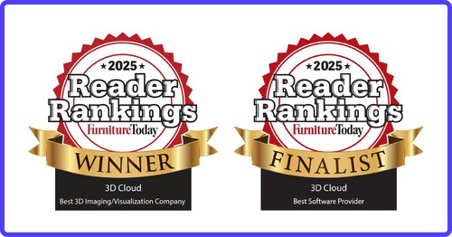3D Cloud was honored with the Best 3D Product Visualization Company for the Home Furnishings Industry award and was a finalist for the Best Software Company award in the Furniture Today Reader's Choice Awards for 2025. 3D Cloud was honored with the Best 3D Product Visualization Company for the Home Furnishings Industry award and was a finalist for the Best Software Company award in the Furniture Today Reader's Choice Awards for 2025.