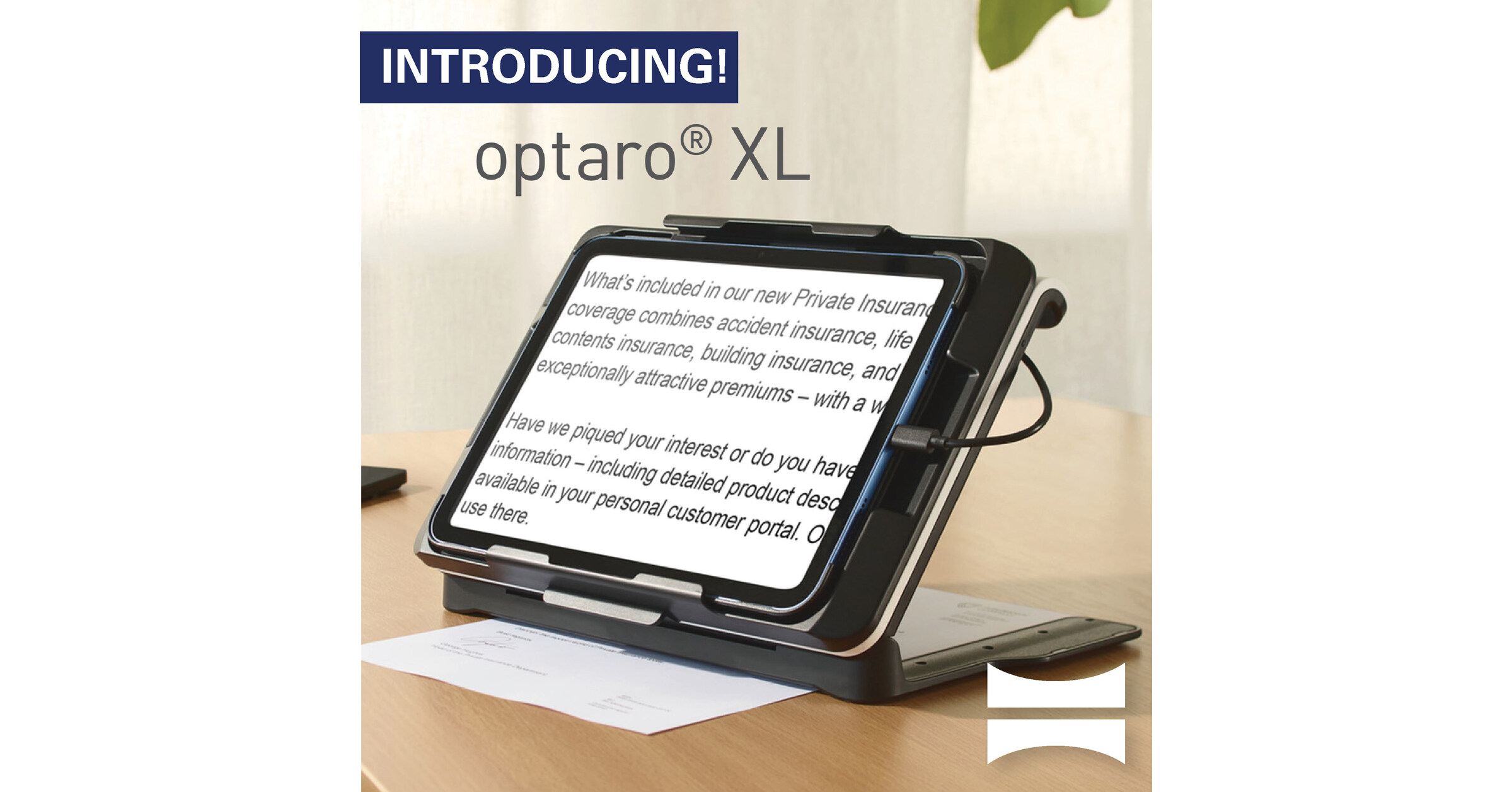 Eschenbach Introduces the Optaro&reg; XL iPad-Based Video Magnifer