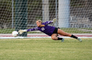A young soccer goalkeeper gives it her all on the field—an example of the student athletes this new partnership aims to support when injuries happen.