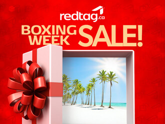 redtag.ca's Boxing Week Sale delivers exclusive savings across vacations, flights, hotels, cruises, and car rentals! (CNW Group/redtag.ca)