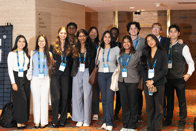 Students from the University of Dallas Society of Sustainable Business attend the Earthx2025 Congress of Conferences, including winners and runners up of SSB's impactEarth pitch competition.