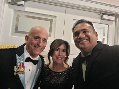 LTC Rodriguez (ret.) and his wife Susan along with AJAA Past President Paul Ramkissoon
