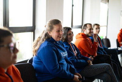 Anna Semylit and fellow educators at the tutoring catch-up workshop in Slavsko, organized by Teach for Ukraine and supported by Education Cannot Wait. © Teach For Ukraine