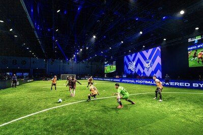 Phygital athletes competing in the physical side of Phygital Football