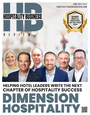 Dimension Hospitality wins Hospitality Business Reviews 2025 Guest Service Provider of the Year award in  December.
