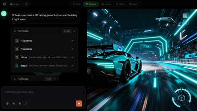 3Dレーシングゲームを生成してプレビュー