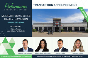 George C. Chaconas of Performance Brokerage Services Advises on the Sale of McGrath Quad Cities Harley-Davidson in Davenport, Iowa