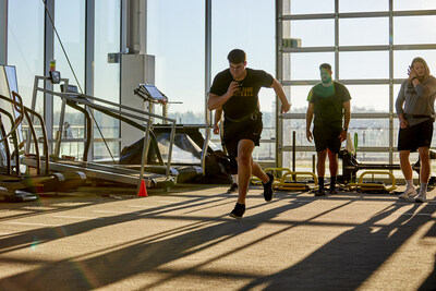 Joe Alt, the 2024 5th overall draft pick by the Los Angeles Chargers, at Training Haus.