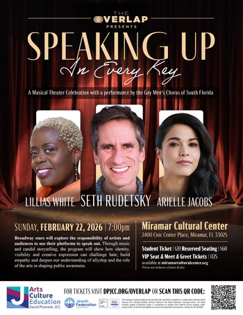 The Overlap presents Speaking Up in Every Key with Broadway stars Seth Rudetsky, Lillias White, and Arielle Jacobs.