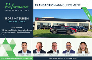 After Over 40 Years, Performance Brokerage Services Advises on the Sale of Sport Mitsubishi in Orlando, Florida to Marine Automotive Group