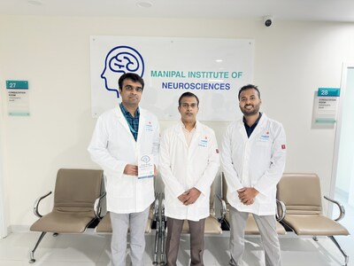 L to R: Dr. Ajay Hegde, Neurosurgery; Dr. Shivakumar R, Lead Neurologist; and Dr. Samarth Shetty, Psychiatry