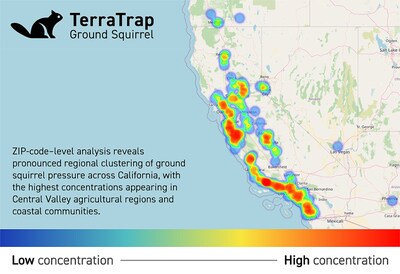 New Data from Automatic Trap Company Shows California Ground Squirrel Infestations Concentrated in Central Valley and Coastal Regions