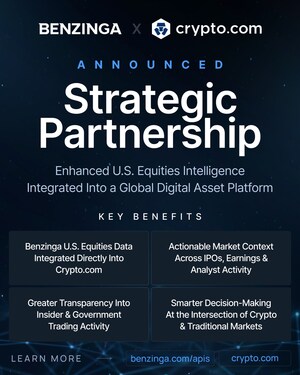 Crypto.com Traders Gain Deeper Market Visibility Through Benzinga Data Integration