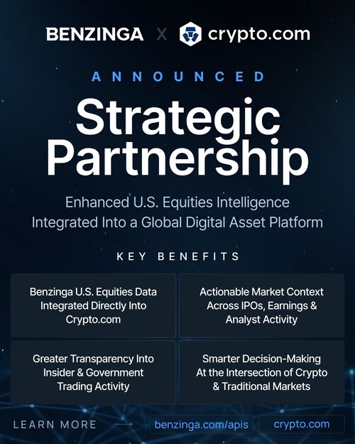 Benzinga x Crypto.com partnership announcement