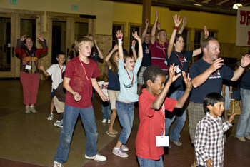 Gates open for its very first Summer Camp. Campers enjoying group dancing in Trent’s Cookhouse. 