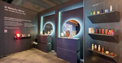 Amorepacific's AI skin analysis and care solution, integrated into Samsung Electronics' AI Beauty Mirror (PRNewsfoto/Amorepacific)