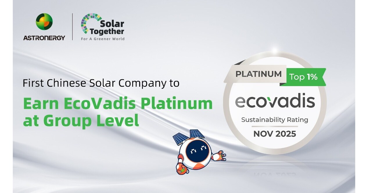 Astronergy Raih Peringkat Platinum dari Ecovadis pada Jenjang Grup Usaha, Tercantum dalam Jajaran 1% Terbaik di Dunia
