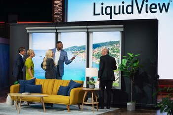 The Sharks of ABC's Shark Tank with LiquidView digital windows - Photo courtesy of ABC's Shark Tank (PRNewsfoto/LiquidView)