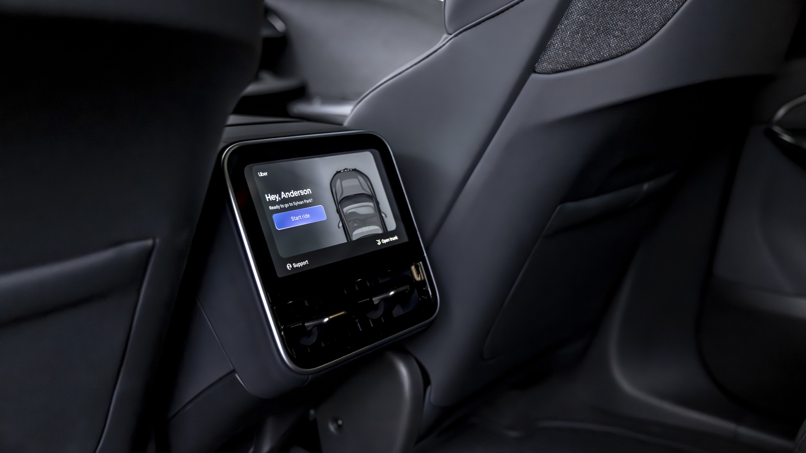 Inside the robotaxi vehicles, an intuitive in-ride experience builds on the unprecedented comfort of the all-electric Lucid Gravity, with interactive screens that let riders personalize their autonomous journey — from heated-seat and climate controls to music, as well as options to contact support, or request the vehicle to pull-over.