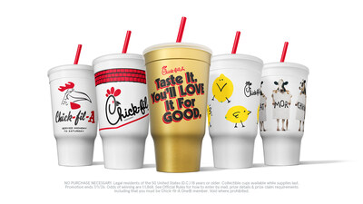 If Guests purchase a Classic Cup and receive the Golden Fan cup design they can redeem a prize of free Chick-fil-A for a year!*