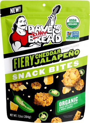 Dave’s Killer Bread is expanding its savory Snack Bite line to introduce three new cheese varieties: Fiery Cheddar Jalapeño, Shreddin’ Cheddar and Zesty Garlic Parm.