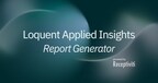 A decorative image featuring Receptiviti's branding and the words "LOquent Applied Insights Report Generator Powered by Receptiviti"