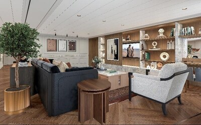 Owner’s Suite living room aboard Oceania Sonata.